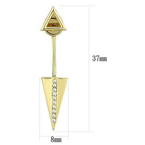 3W1314 - Brass Earrings Gold Women Top Grade Crystal Clear