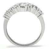 3W132 - Brass Ring Rhodium Women AAA Grade CZ Clear