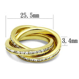 3W1330 - Brass Ring Gold Women AAA Grade CZ Clear