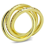 3W1330 - Brass Ring Gold Women AAA Grade CZ Clear