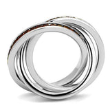 3W1333 - Brass Ring Rhodium Women Synthetic Siam