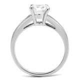 3W1341 - Brass Ring Rhodium Women AAA Grade CZ Clear