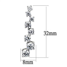 3W1352 - Brass Earrings Rhodium Women AAA Grade CZ Clear