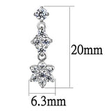 3W1357 - Brass Earrings Rhodium Women AAA Grade CZ Clear