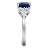 3W1367 - Brass Ring Rhodium Women Synthetic London Blue