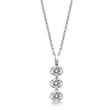 3W1373 - 925 Sterling Silver Chain Pendant Rhodium Women AAA Grade CZ Clear