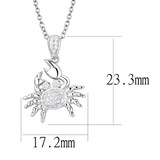 3W1377 - 925 Sterling Silver Chain Pendant Rhodium Women AAA Grade CZ Clear