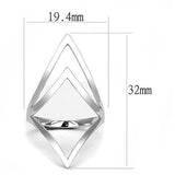 3W1382 - Rhodium 925 Sterling Silver Ring with No Stone