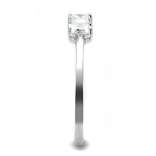 3W1385 - 925 Sterling Silver Ring Rhodium Women AAA Grade CZ Clear