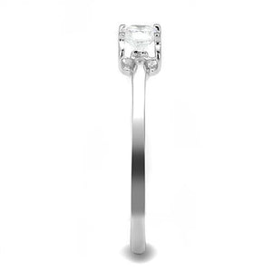 3W1385 - 925 Sterling Silver Ring Rhodium Women AAA Grade CZ Clear