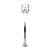 3W1385 - 925 Sterling Silver Ring Rhodium Women AAA Grade CZ Clear