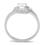 3W1388 - 925 Sterling Silver Ring Rhodium Women AAA Grade CZ Clear