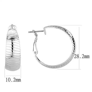 3W1399 - Brass Earrings Rhodium Women No Stone No Stone