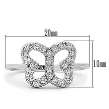 3W139 - Rhodium Brass Ring with AAA Grade CZ  in Clear