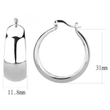 3W1400 - Brass Earrings Rhodium Women No Stone No Stone