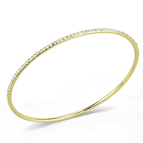 3W1406 - Brass Bangle Gold Women Top Grade Crystal Clear