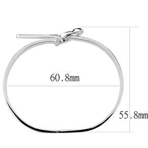 3W1409 - Brass Bangle Rhodium Women No Stone No Stone