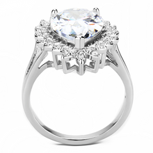 3W1435 - Brass Ring Rhodium Women AAA Grade CZ Clear