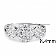 3W1440 - Brass Ring Rhodium Women AAA Grade CZ Clear