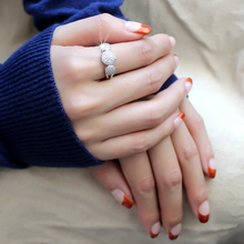 3W1440 - Brass Ring Rhodium Women AAA Grade CZ Clear