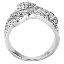 3W1446 - Brass Ring Rhodium Women AAA Grade CZ Clear