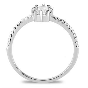3W1460 - Brass Ring Rhodium Women AAA Grade CZ Clear