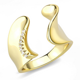 3W1475 - Brass Ring Gold Women AAA Grade CZ Clear