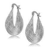 3W1476 - Brass Earrings Rhodium Women No Stone No Stone