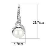 3W1478 - Brass Earrings Rhodium Women Synthetic White