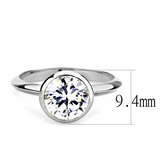 3W1487 - Brass Ring Rhodium Women AAA Grade CZ Clear