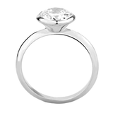 3W1487 - Brass Ring Rhodium Women AAA Grade CZ Clear