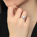 3W1487 - Brass Ring Rhodium Women AAA Grade CZ Clear