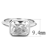 3W1488 - Brass Ring Rhodium Women AAA Grade CZ Clear