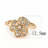 3W1491 - Brass Ring Rose Gold Women Top Grade Crystal Clear