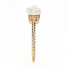 3W1492 - Brass Ring Rose Gold Women Synthetic White