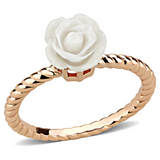 3W1492 - Brass Ring Rose Gold Women Synthetic White