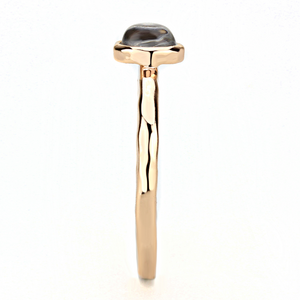 3W1493 - Brass Ring Rose Gold Women Synthetic Aquamarine