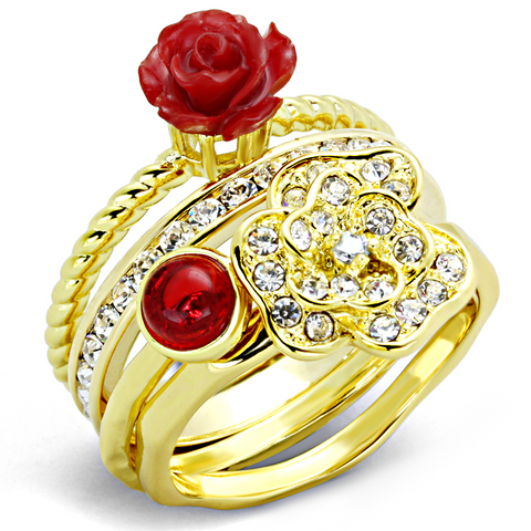 3W1495 - Brass Ring Gold Women Synthetic Siam