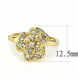 3W1497 - Brass Ring Gold Women Top Grade Crystal Clear