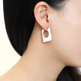 3W1500 - Rhodium Brass Earrings with No Stone