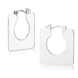 3W1500 - Rhodium Brass Earrings with No Stone