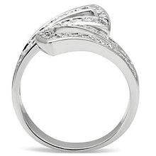 3W150 - Brass Ring Rhodium Women AAA Grade CZ Clear