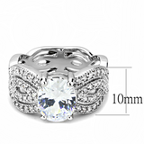 3W1517 - Brass Ring Rhodium Women AAA Grade CZ Clear