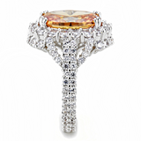 3W1523 - Brass Ring Rhodium Women AAA Grade CZ Champagne