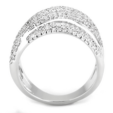 3W1544 - Brass Ring Rhodium Women AAA Grade CZ Clear