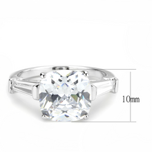 3W1561 - Brass Ring Rhodium Women AAA Grade CZ Clear