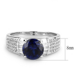 3W1562 - Brass Ring Rhodium Women Synthetic London Blue