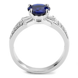3W1562 - Brass Ring Rhodium Women Synthetic London Blue
