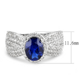 3W1563 - Brass Ring Rhodium Women Synthetic London Blue