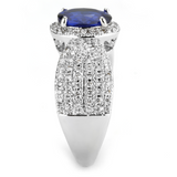 3W1563 - Brass Ring Rhodium Women Synthetic London Blue